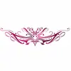 Pegatina de Tatuaje Temporal Suave Rojo Rosa para Cintura, Pegatina de Tatuaje Temporal Simulada Floral de Vid Vintage para Cintura y Abdomen