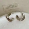 Brincos de Metal com Textura Geométrica Torcida para Mulheres, Design de Nicho, Únicos, Exquisitos, Modernos e Tendência