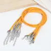 Colar Cordão de Fio de Cera Colorido Coreano 45cm Acessórios para Joias DIY Cordão de Couro Preto Fecho Lagosta Cordão para Pingente de Fio de Cera