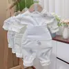 Pantalón Largo de Algodón Puro sin Huesos Otoño/Invierno para Bebé Clase A (Nuevo) 33004 Ropa de Casa Separada para Bebés con Protección para la Barriga de Cintura Alta