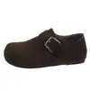 Versión de piel de vaca suela súper suave no cansa los pies zapatos cómodos zapatos de mujer con terciopelo completamente cerrados zapatos Birkenstock mocasines sin cordones zapatos de algodón