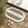 Alfombrilla de Piso para Baño de Barro de Diatomeas Verde Retro de Gama Alta para Inodoro Baño del Hogar Puerta Alfombra Absorbente Antideslizante Resistente a las Manchas