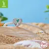 Colgante de plata doble cara playa de verano con cuentas plata s925 pulsera DIY cuentas estilo oceánico palmera accesorios de joyería
