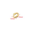 Acero Inoxidable Chapado en Oro de 18 Quilates Colgante Oval de Forma Especial Anillo O en Relieve Accesorios de Joyería para Collar DIY Venta al por Mayor Transfronteriza