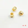 Cuentas de cobre chapadas en oro de alta retención de color con incrustaciones de circonita, cuentas espaciadoras de agujero grande, cuentas de barril, pulsera de bricolaje, collar de cuentas, accesorios de joyería