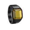 Anillo de Acero Inoxidable Nuevo Transfronterizo Incrustado con Piedras Preciosas Multicolor, Anillo de Artesanía Fundida, Anillo de Boda de Hombre de Moda Europeo y Americano