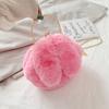 Bolso de peluche con orejas de conejo, de imitación de conejo Rex, para mujer, con clip de princesa, con cadena, bandolera portátil