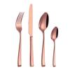 Juego de Cuchillo, Tenedor y Cuchara de Mango Cuadrado de Acero Inoxidable 304 Vajilla Occidental de Alta Calidad Cuchillo y Tenedor Espejo Dorado Cuchara y Tenedor de Postre Espesos