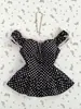 Blusa de manga bufante com poá, estilo puro desejo transfronteiriço, acabamento em renda, acinturada, modeladora, com babados, manga curta, estilo menina doce, atacado