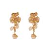 Novos brincos dourados com flores estilo chinês 2023 novo popular retrô estilo chinês exagerados grandes brincos longos brincos de noiva