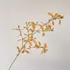Alto grado de simulación 3 horquillas hoja de osmanthus verde jardín paisaje decorativo hojas simulación con flores Wannianqing ramas y hojas decorativas Verde