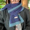 Bufanda de punto de lana virgen de colores concisos para mujer, cálida y combinable para el invierno, con protección para el cuello y un ambiente moderno.