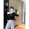 Camiseta roxa simples de manga longa ombro a ombro para mulheres, camisa base básica soltinha de verão, top curto versátil ombro a ombro slim fit