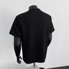 Camiseta de Manga Corta con Media Cremallera y Hombreras American High Street para Hombre Verano Algodón Espacial de Alta Gama Holgada Manga Media