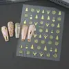 Belleza Completa Transfronteriza Nuevas Pegatinas Navideñas para Uñas Ins Pegatinas Doradas de Copos de Nieve Navideños para Uñas