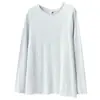 Camiseta de manga larga de moda estilo coreano con borde crudo, talla grande 100 kg, nueva para principios de otoño, capa base casual para mujer 1022