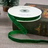 Cinta de Terciopelo Navideña con Lentejuelas en Stock para Decoración - Accesorios de Moño de Cinta Roja y Verde