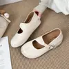 Zapatos Mary Jane Plateados de Suela Plana y Punta Dividida Franceses para Mujer Nuevos Otoño Verano Zapatos de Pata de Cerdo Mocasines Zapatos Pequeños de Cuero