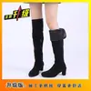 Elegantes botas de gamuza ajustadas de tacón alto estilo francés para mujer, 2026 versátiles botas de tubo alto con tacón grueso, adelgazantes y altas hasta la rodilla.