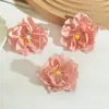 J 6 cm borde quemado camelia escena de boda flor de seda pared peonía tocado sombrero DIY materiales de accesorios hechos a mano
