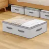 Caja de almacenamiento para debajo de la cama para el hogar para guardar edredones y ropa bolsa de almacenamiento plana tipo cajón caja organizadora plegable transparente para debajo de la cama