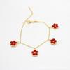 Cdd Pulsera Flor de Ciruelo Nueva Nácar Imitación Doble Cara Pulsera Multifloral Comercio Exterior Transfronterizo Pulsera Cinco Flores Fábrica de Origen