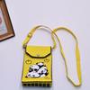 Bolso para teléfono móvil de estilo coreano con diseño de panda pequeño, bandolera de punto, bolso de mano con solapa, bolso informal para salir