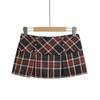 8596-25 Nuevo Estilo Retro Americano de Principios de Primavera Cuadros Puros Spice Girls Minifalda Sexy Falda Anti-caminata