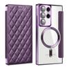 Funda de Cuero con Tapa Yadun Lingge para Samsung S25Ultra Funda para Teléfono Electrochapada Magnética S24Plus Funda Blanda S23
