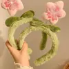 Recluta Flores de Durazno~ Linda Diadema de Felpa con Cabeza de Flor para Mujer Dibujos Animados Dulce Pasador para el Cabello Lavado Facial Diadema Peluda Antideslizante Accesorios para el Cabello