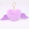 Llavero Colgante Ala de Ángel en Forma de Corazón Peluche Mochila Bolso Escolar Pequeño Accesorios para Mujer Llavero de Corazón al por Mayor