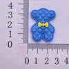 Nuevos accesorios de goma blanda azul Klein tablero de ajedrez azul zafiro Oso Smiley a cuadros Lazo Flor azul lago Accesorios de resina de imitación