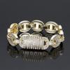 Cadena Cubana Forma de T con Microincrustaciones de Circonita Color Nariz de Cerdo en Cobre de 14 mm, Joyería Popular Transfronteriza en Europa y América, Accesorios de Moda