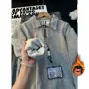Moletom Masculino com Zíper Meio e Estampa de Estrelas, Camisa Polo Grossa de Manga Longa com Forro de Fleece para Outono e Inverno, Jaqueta de Tricô Estilosa e de Alta Qualidade