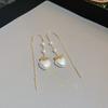 Pendientes de Borla de Perlas Carta de Amor Antigua Media Aguja Plata Nicho Aretes de Alta Gama Retro Lujo Ligero Accesorios para Orejas Venta al por Mayor Mujeres