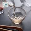 Taza de Té de Vidrio Japonés Tazón de Té Taza Maestra Taza de Té Kung Fu Transparente Taza de Vino de Fruta Engrosada Taza de Agua Dorada Juego de Té para el Hogar