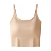 Camiseta sin mangas corta de verano invisible sin costuras talla grande con almohadillas incorporadas en el pecho para mujer