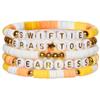 Amazon Nuevo Taylor Music 1989 Cerámica Blanda Letra Rosa Sol Sonriente Traje Pulsera SWIFTIE