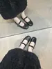 Zapatos Planos para Mujer que Aumentan la Altura 2025, Suela Suave, Cómodos, Hebilla de Una Correa, Versátiles, Puntera Cuadrada, Remaches, Zapatos Planos Mary Jane