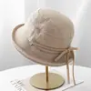 Sombrero de pescador transpirable y moderno de estilo coreano con patrón de gofres para protección solar para mujer, adecuado para viajes al aire libre, protección solar, con lazo, cómodo sombrero tipo cubo