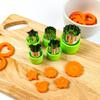 Conjunto de 12 peças de protetores de mão de PP, Cortador de biscoitos de aço inoxidável, Decoração de bento, Cortador de flores de melão e vegetais, Ferramenta de corte de flores de cozinha