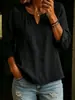 Otoño 2026 Nuevo Amazon Transfronterizo Ropa de Mujer TIKTOK Encaje Hueco Patchwork Cuello en V Color Sólido Camisa de Manga Larga