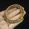 Sândalo verde 6mm sândalo bambu pulseira de círculo duplo estilo nacional masculino e feminino contas rosário joias atacado