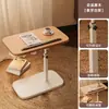Mesa auxiliar móvil ajustable, adecuada para salas de estar, dormitorios y como mesita de noche o escritorio para portátil; una mesita de café pequeña, perezosa, plegable y ajustable