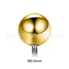 F136 Aleación de Titanio Chapado en Oro Piercing Redondo de Bola con Rosca Interna Joyería de Piercing de Bola de Titanio
