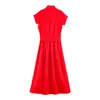 Comercio Exterior 2026 Verano Nuevo Estilo Europeo y Americano Moda Femenina Vestido Camisa Sexy con Cinturón 2266015