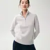 Suéter Casual Simples de Meio Zíper para Mulheres, Outono de 2026, Modelagem Solta, Gola Alta, Suéter de Tricô Cashmere