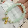 Explosiones Vidrio Verde Pulsera de Cacahuete Diseño Sencillo de Nicho Moda Exquisita Elegante Pulsera de Puesto para Mujer Al por Mayor