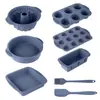 Molde para Pastel de Chifón Molde de Silicona Grado Alimenticio Resistente a Altas Temperaturas Molde para Pan Tostado Juego de Moldes para Hornear