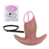 Dildo de Pene Masculino Simulado Palo de Masaje Vibratorio de 10 Frecuencias Masturbación Privada Palo de Orgasmo Cola de Personaje para Actuación Tapón Anal